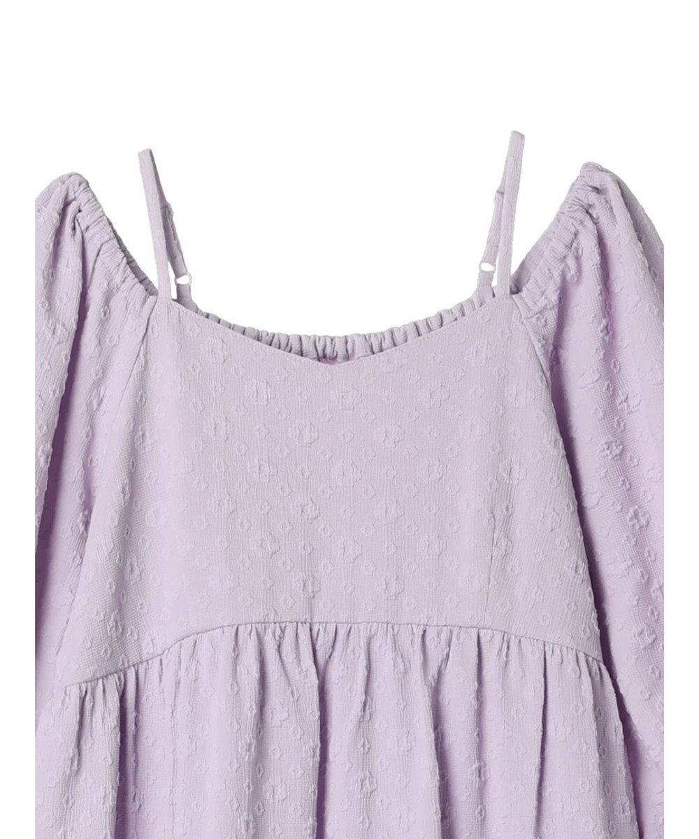 earth music&ecology ２ｗａｙパフスリーブ表面感ワンピース 