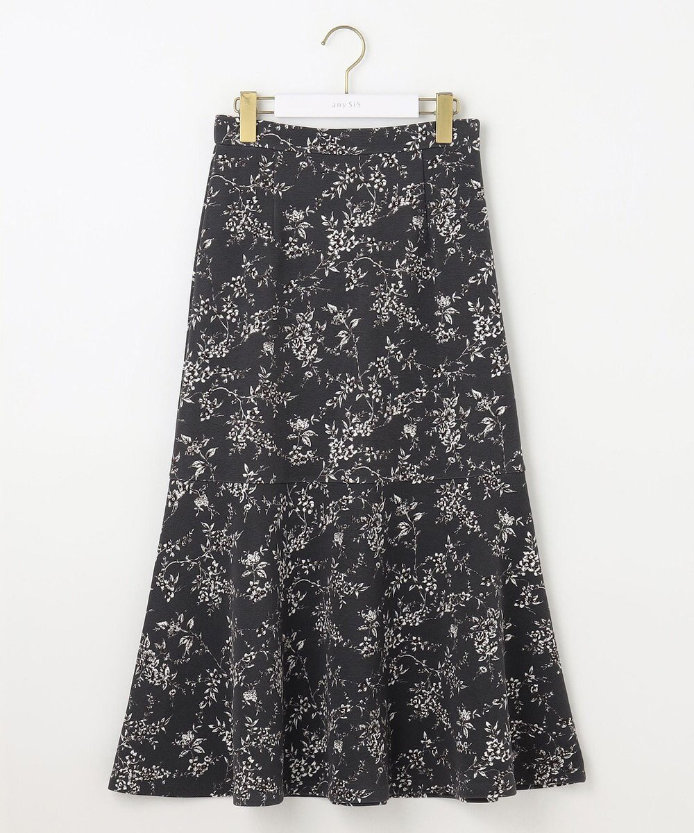 ANY SIS 【洗える】フラワープリントペプラム スカート 