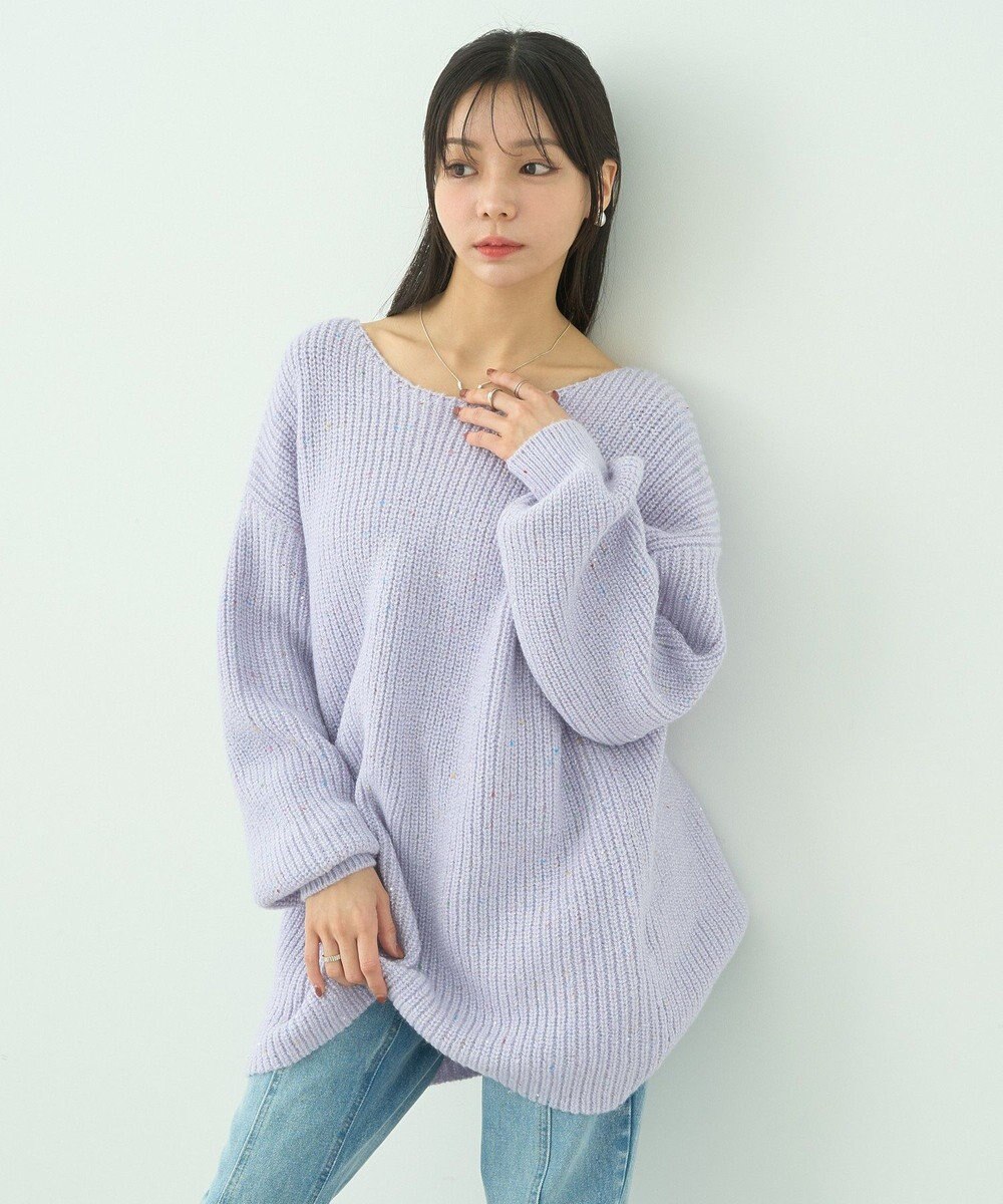 earth music&ecology カラーネップスパンコールニットチュニック 