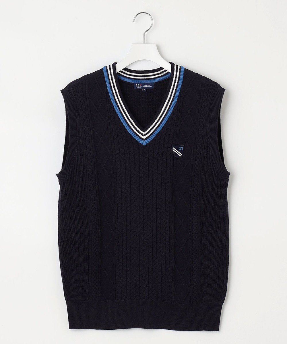 23区GOLF 【MEN】【キングサイズ】コットンブレンド ニットベスト 