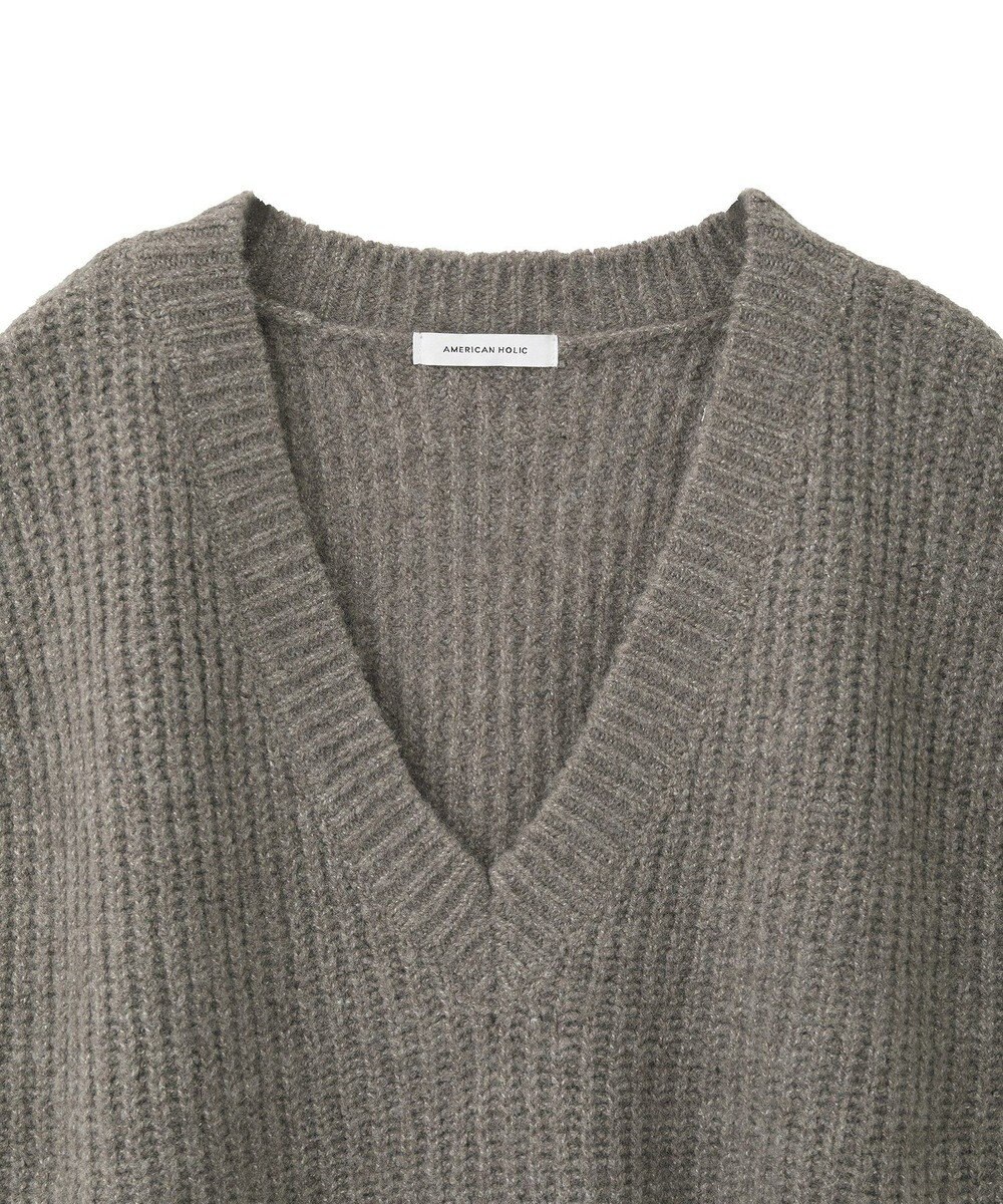 AMERICAN HOLIC 裾フリンジニットショートベスト 