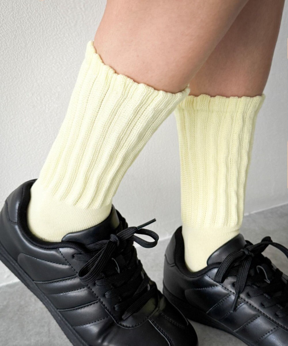 WEGO サポート付きボリューム無地リブソックス 