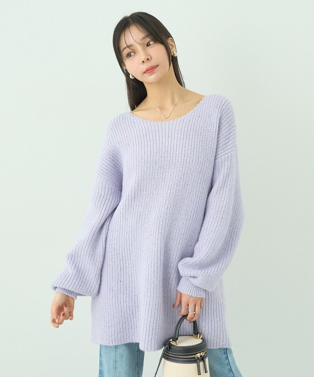 earth music&ecology カラーネップスパンコールニットチュニック 