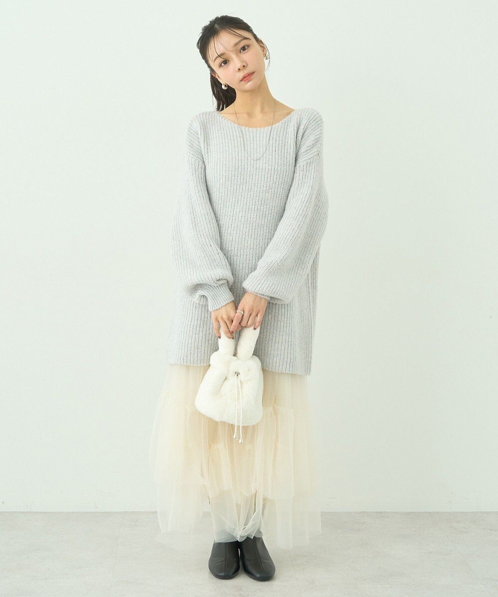 earth music&ecology カラーネップスパンコールニットチュニック 