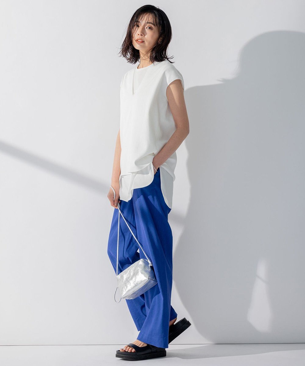 23区 【洗える】コットンポリエステル Vネック ニット 