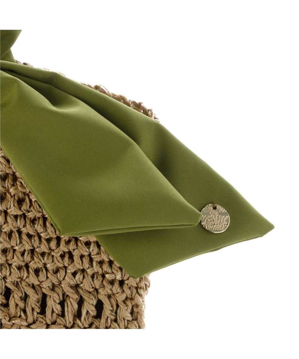 UNBILLION カシュカシュ cachecache / 下がりリボン柄編みトート カゴバッグ 