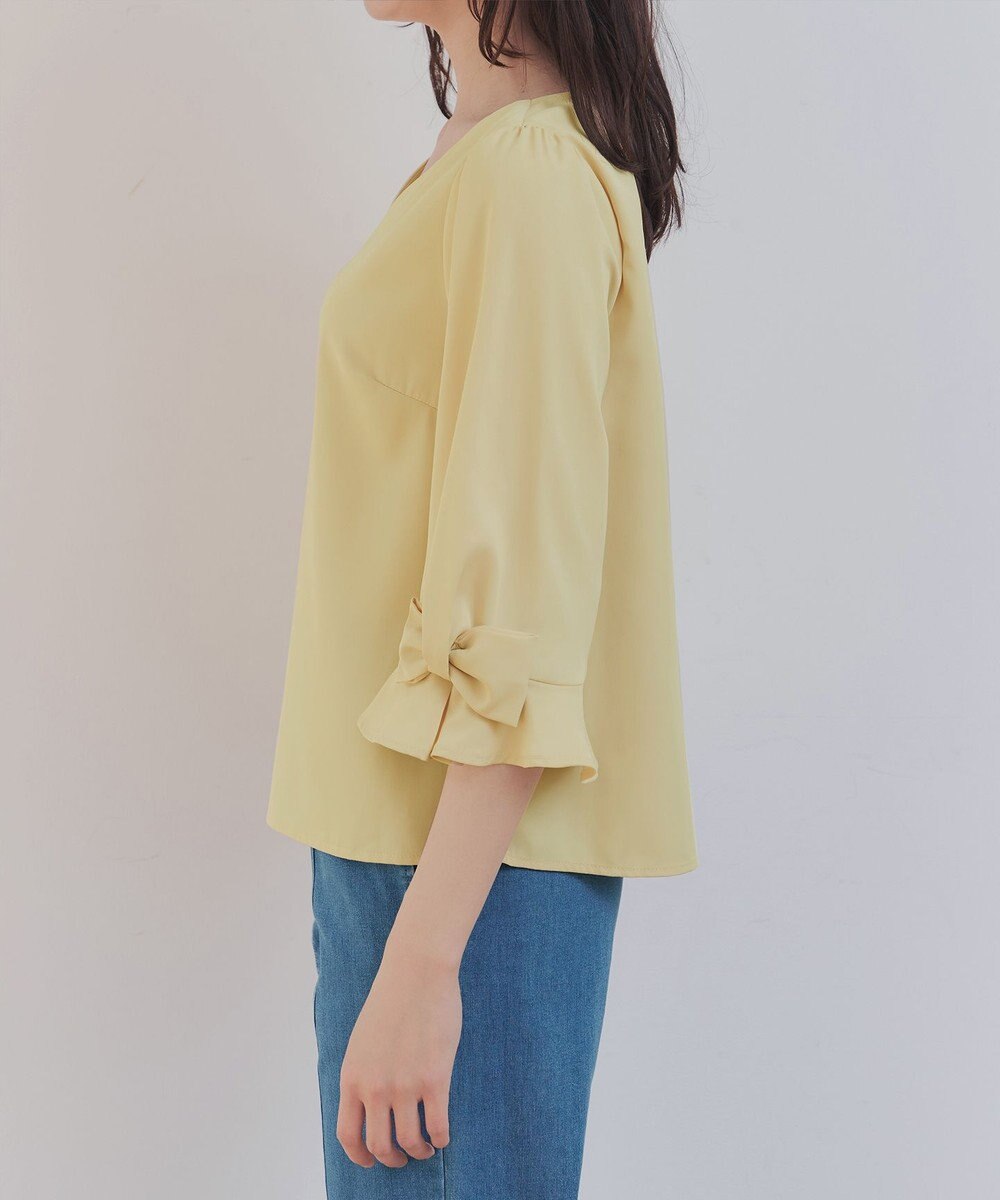 Tiaclasse 【洗える】リボンフレアスリーブブラウス 