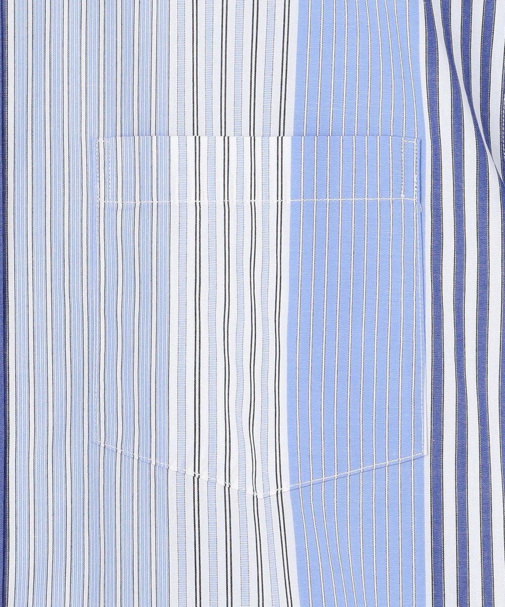 J.PRESS YORK STREET 【UNISEX】マルチストライプバンドカラー シャツ 