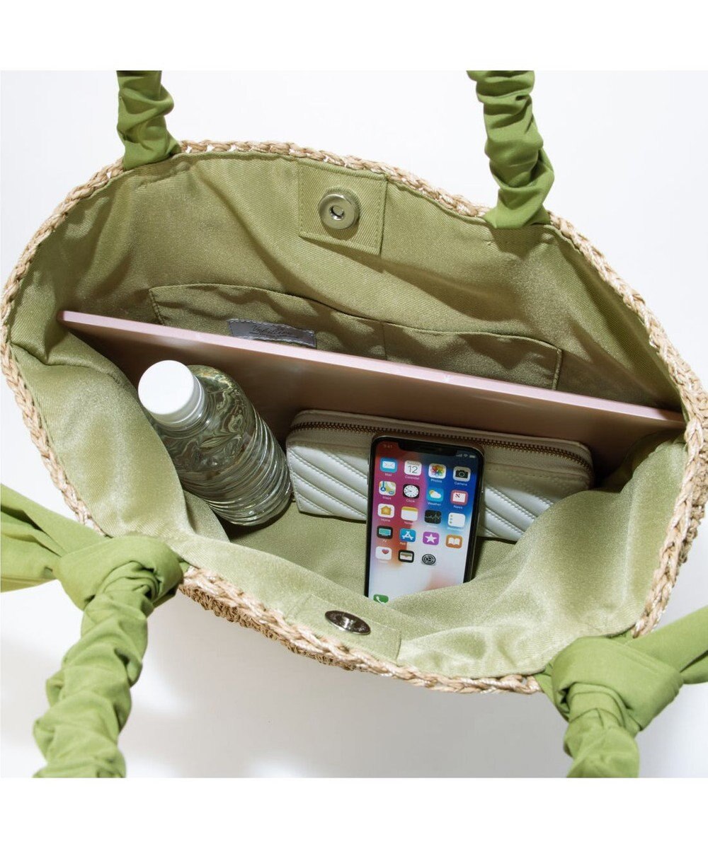 UNBILLION カシュカシュ cachecache / 下がりリボン柄編みトート カゴバッグ 