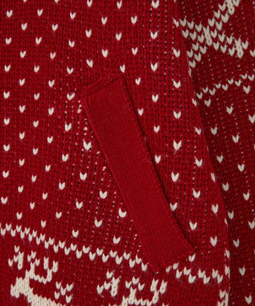 earth music&ecology ダブルzipノルディックカウチンニットカーディガン 