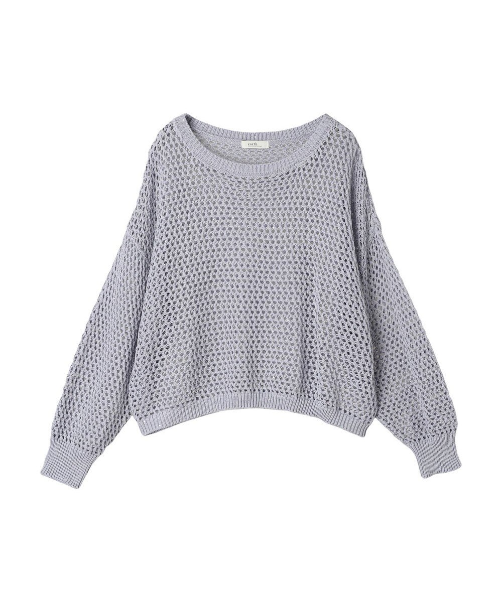 earth music&ecology スパンコールショートゆるニット 