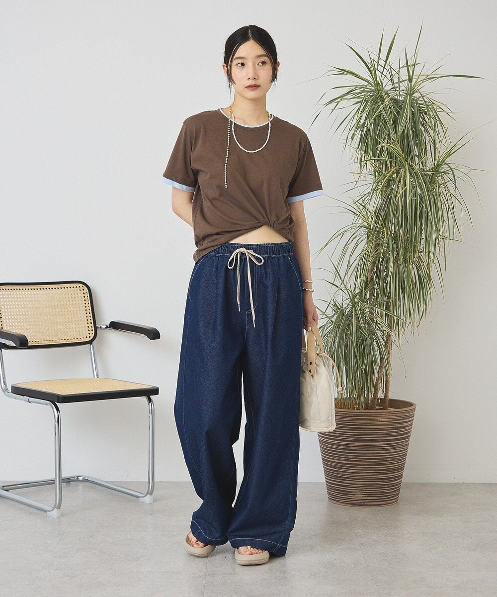 AMERICAN HOLIC 配色レイヤード風シアーＴシャツ 