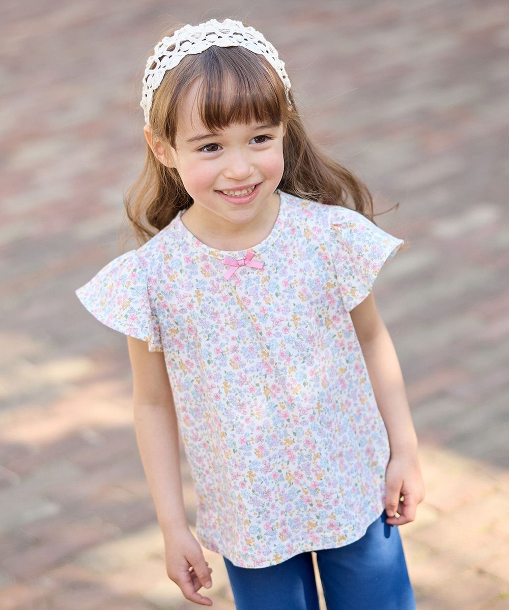 ANY KIDS 小花柄 プリント Tシャツ 