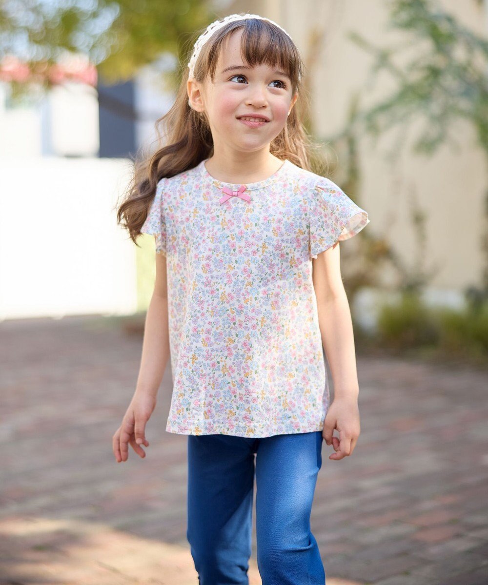 ANY KIDS 小花柄 プリント Tシャツ 