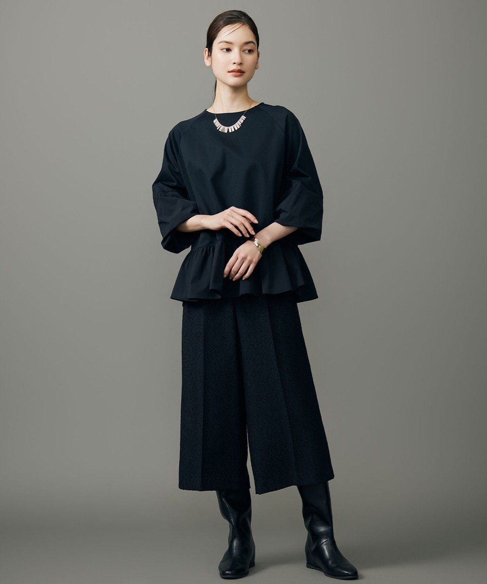 自由区 L 【17号サイズまで展開・SHIHOさん着用】ブライトリングツイード2タッククロップド パンツ 