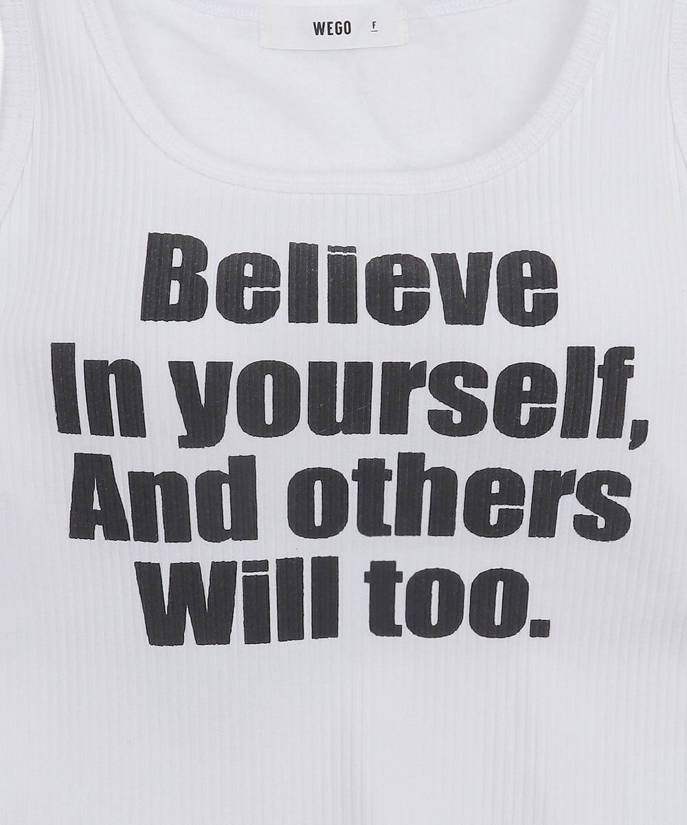 WEGO 【カップ付きインナー】グラフィックカップ付きリブタンク 