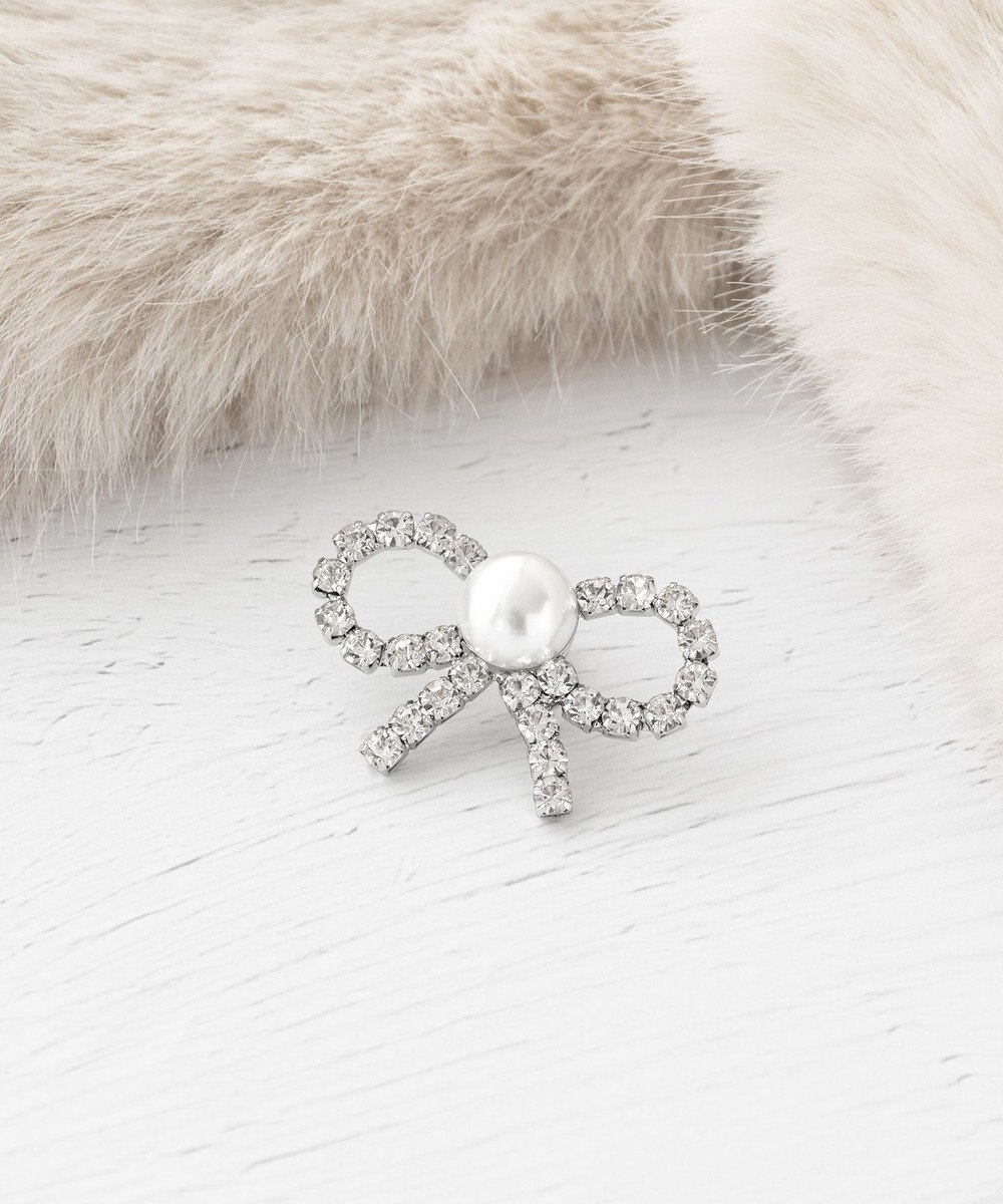 TOCCA 【百田夏菜子さん着用】【ブローチ取り外し可】BIJOUX RIBBON FURTIPPET ティペット 