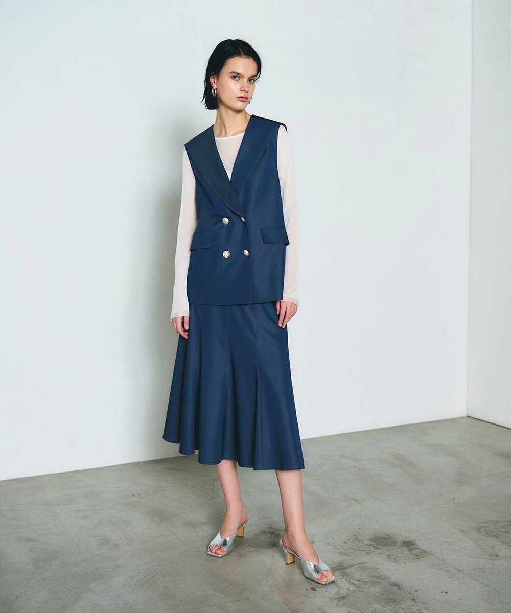 GRACE CONTINENTAL セーラーカラーサテンベスト 