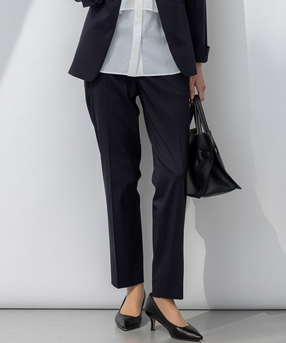 23区 L 【セットアップ対応/洗える】ストレッチシャンブレー テーパード パンツ 