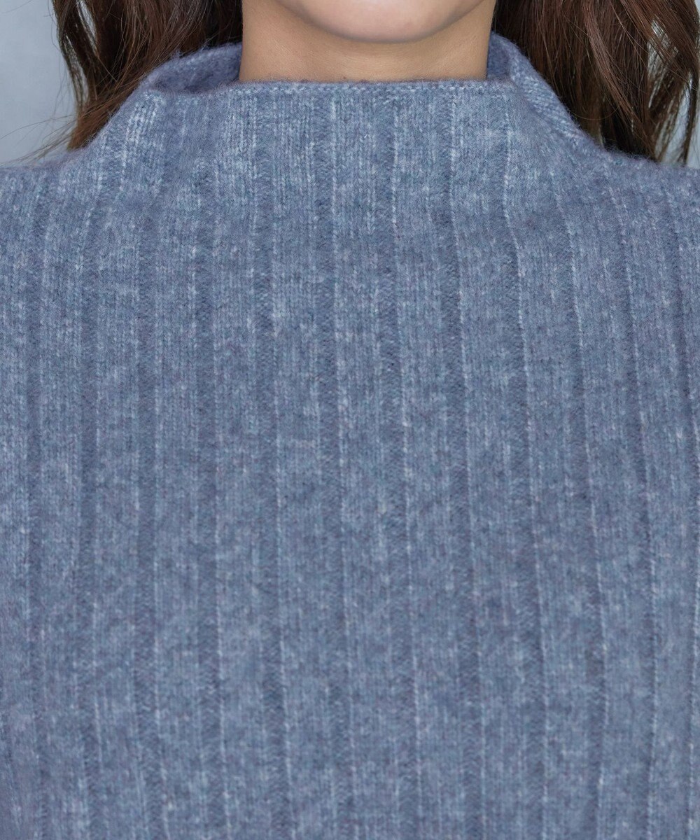 Tiaclasse L 【洗える】袖ボタンメランジニットチュニック 