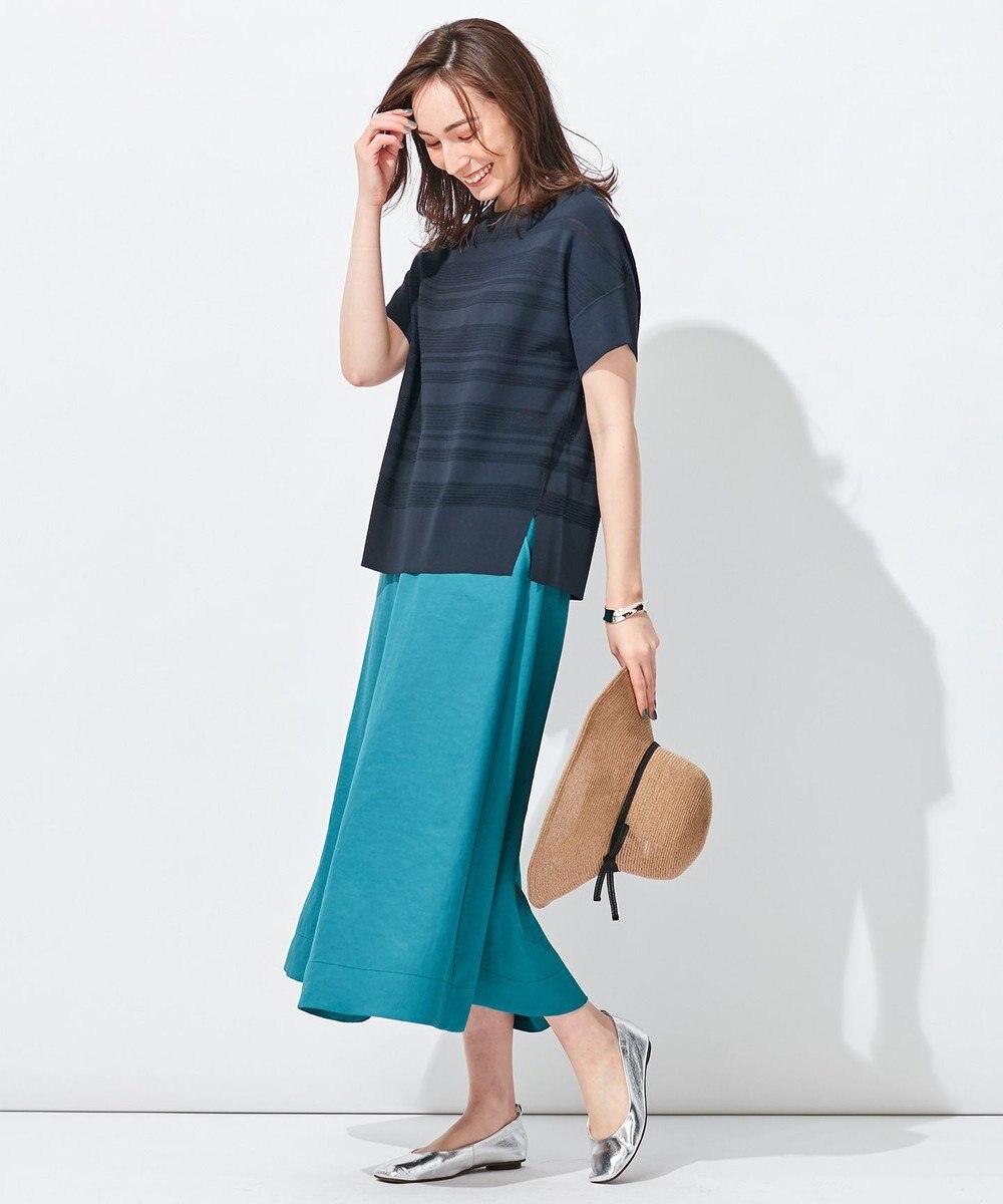 自由区 【接触冷感/セットアップ着用可】トリアセテートツイル フレアスカート 