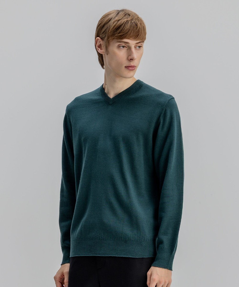 JOSEPH HOMME 【WEB・一部店舗限定】ウールコットンプレーン　Vネックニット 