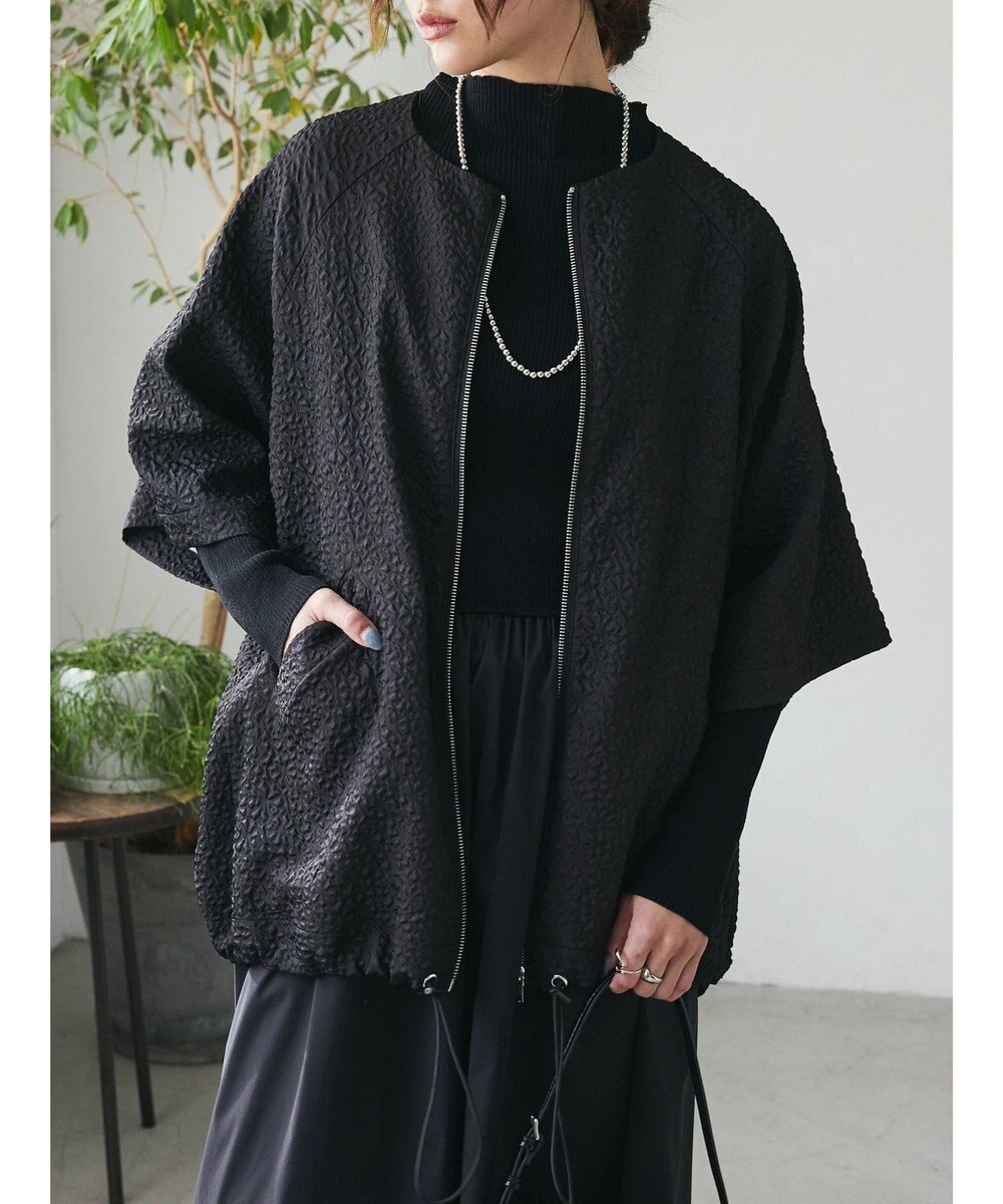 Green Parks AnriettMusee フロントジップジャガードブルゾン 