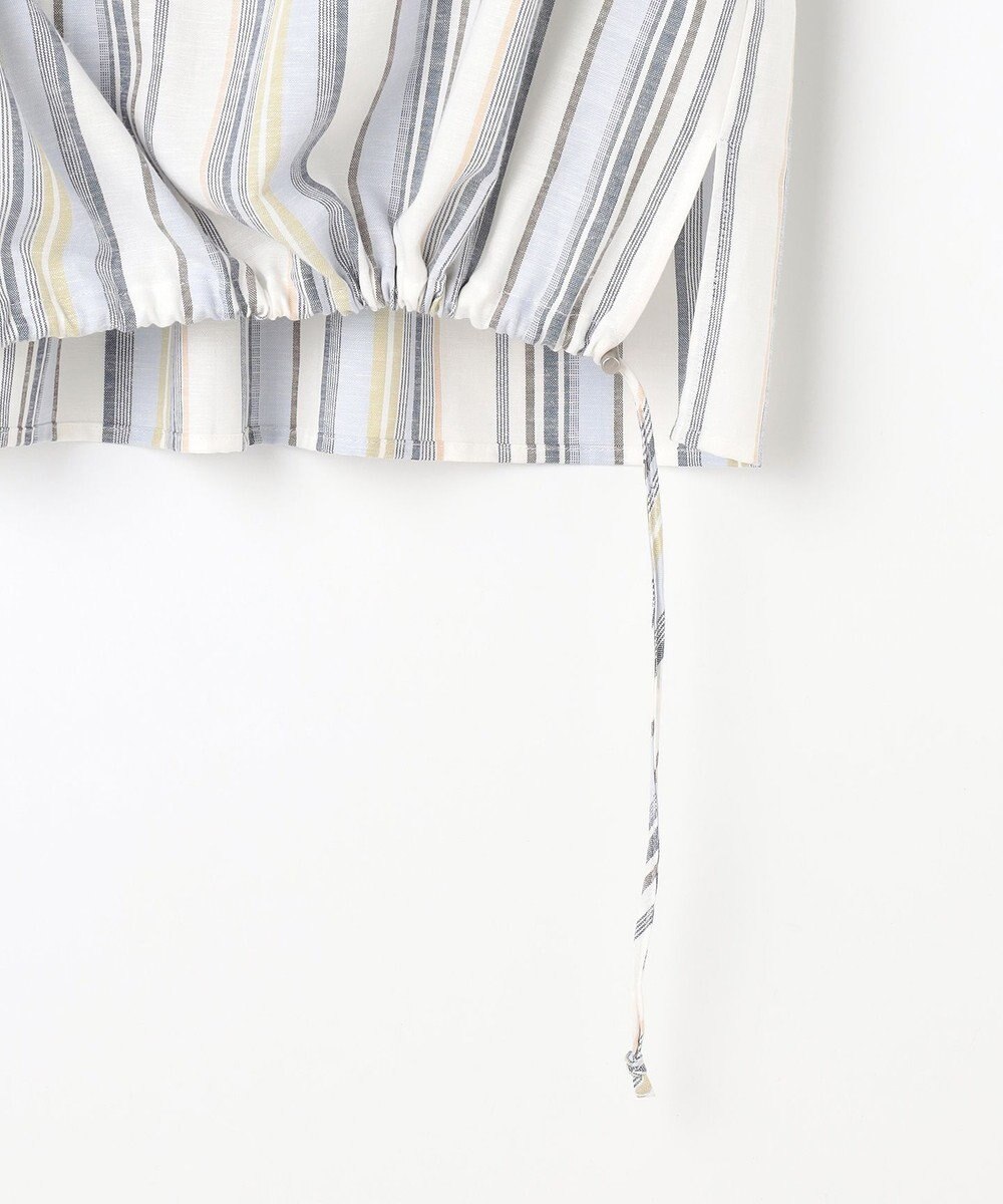 J.PRESS LADIES リネンMIX ストライプ スッキパー ブラウス 