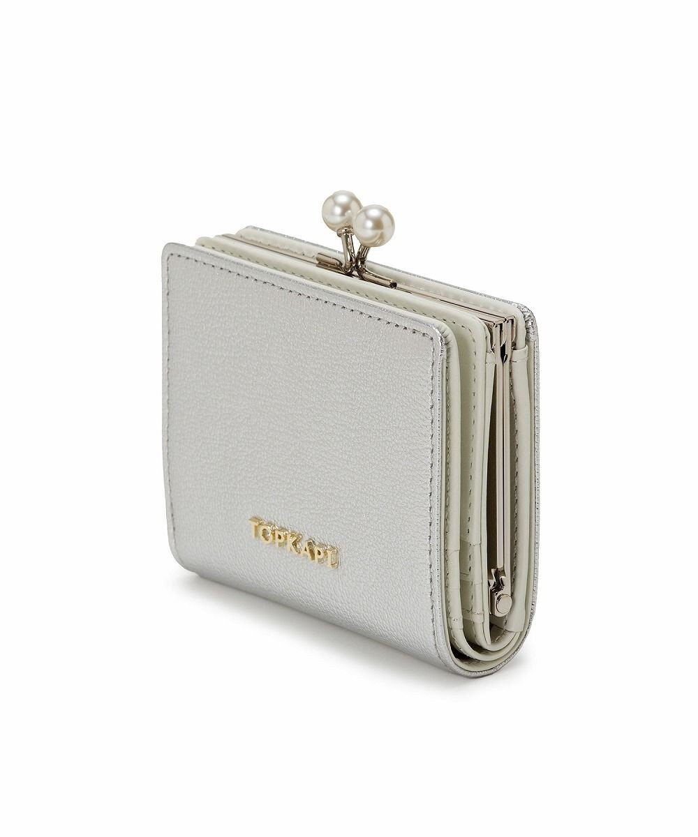 TOPKAPI 【TOPKAPI】シュリンクレザー パール がま口 二つ折り 財布 