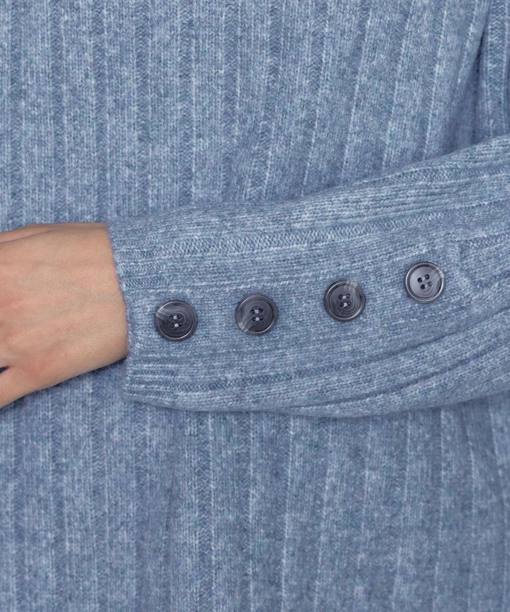 Tiaclasse L 【洗える】袖ボタンメランジニットチュニック 