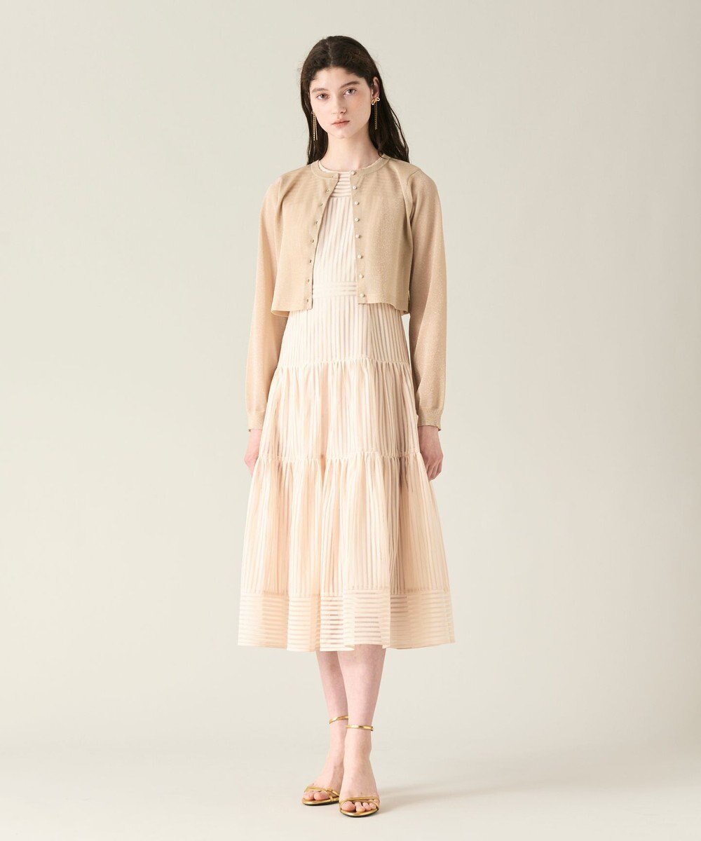 GRACE CONTINENTAL ラメシアーショートニットカーディガン 