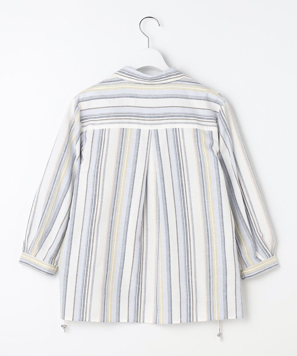 J.PRESS LADIES リネンMIX ストライプ スッキパー ブラウス 