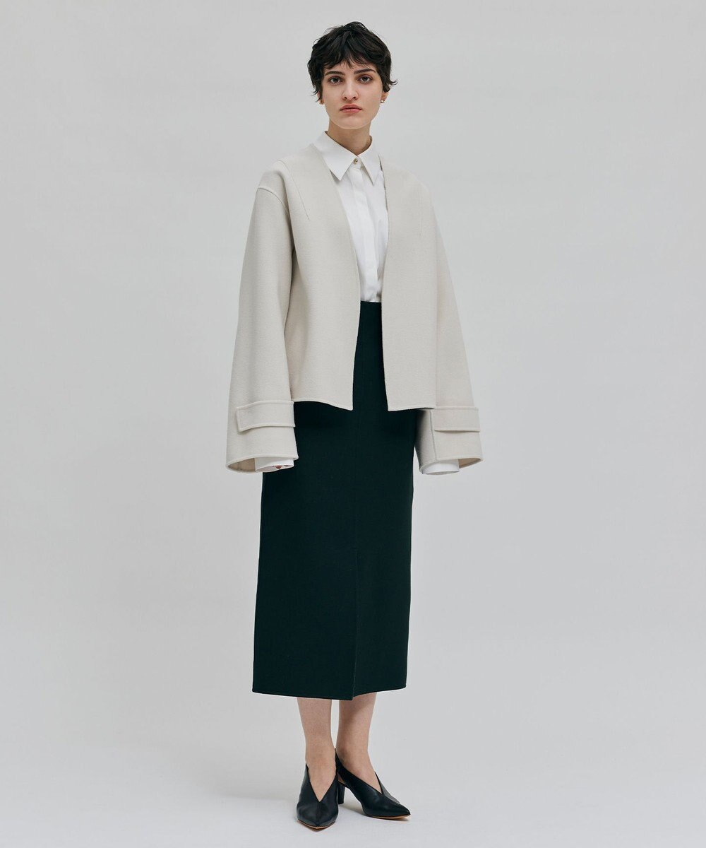 BEIGE， GRASSE / リバーウールクロップドコート 