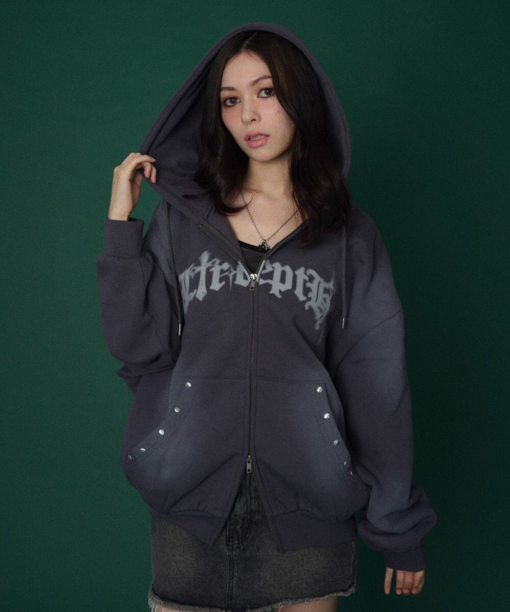 WEGO 【ユニセックス着用ITEM】グラフィックZIPパーカー 