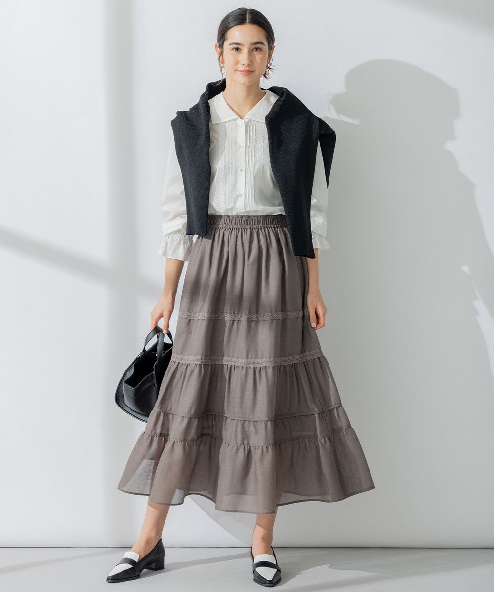 組曲 レースコンビセーラーカラー ブラウス 