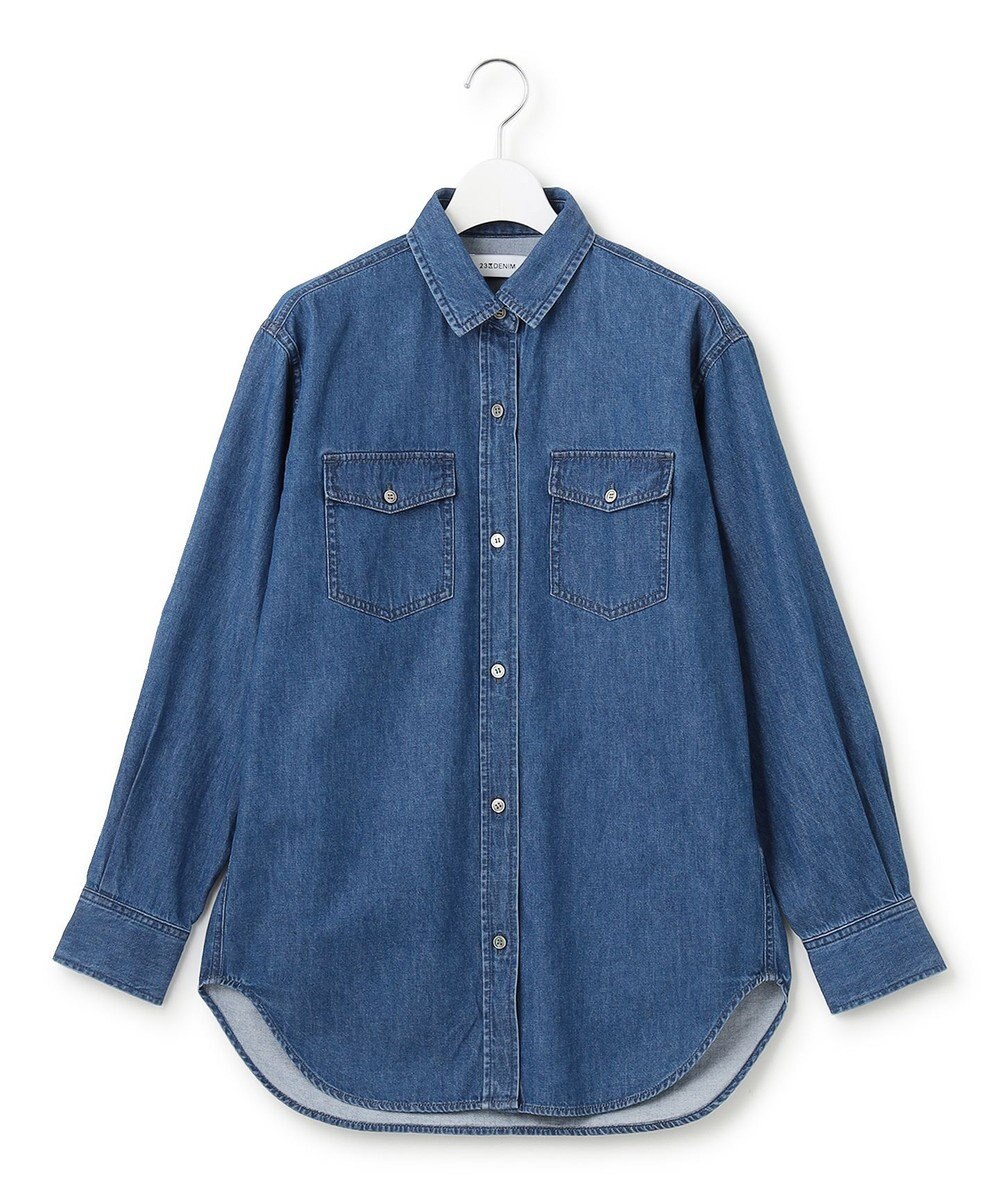 23区 【洗える】23区DENIM ライトダンガリー シャツ 