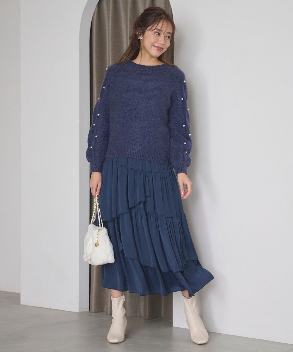 Feroux 【洗える】ランダムティアードスカート 