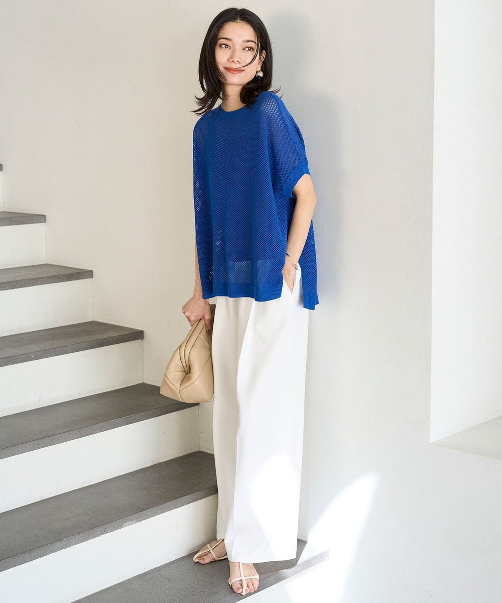 UNFILO L メッシュ ハーフスリーブ ニット 