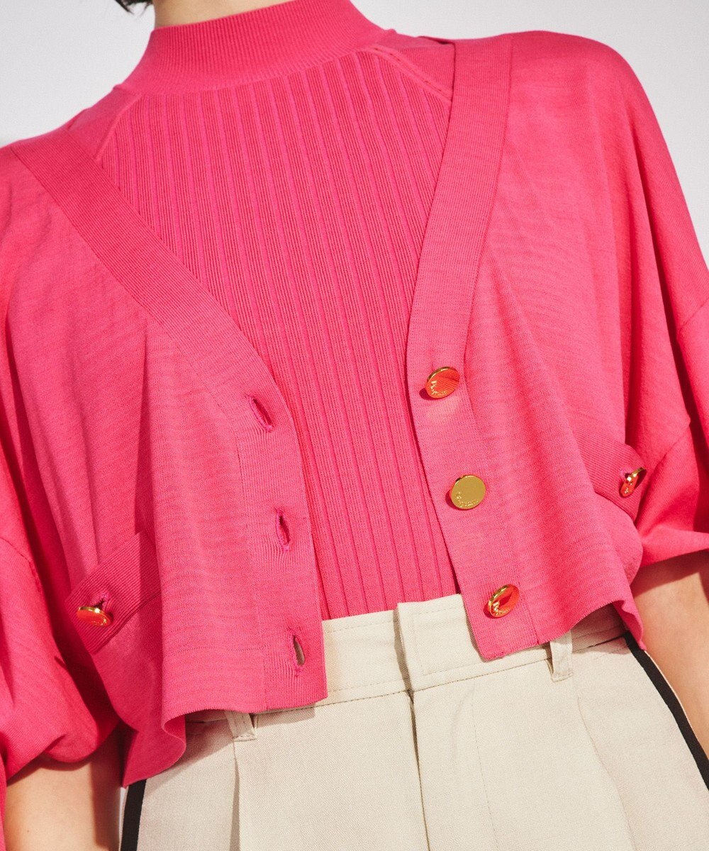 GRACE CONTINENTAL ショートルーズニットカーディガン 