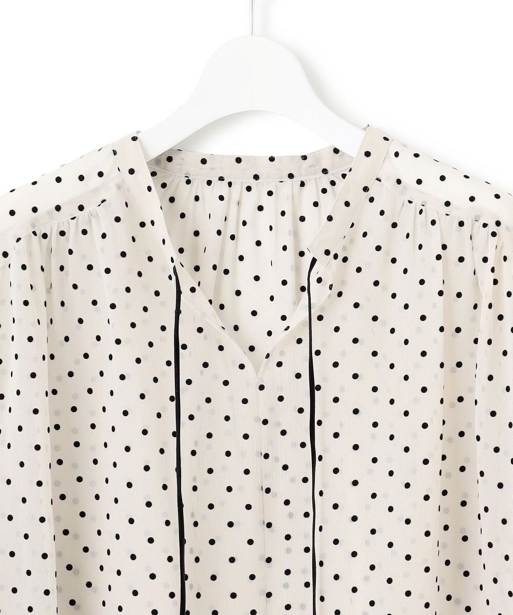 23区 S 【洗える】クレープドットフロッキー ブラウス 