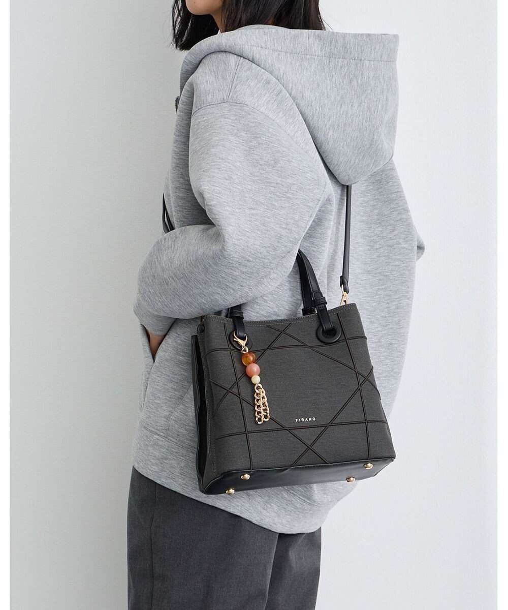 MioFIRANO カジュアルシッククロスラインハンドバッグ 2WAY チャーム付き　FIRANO フィラノ 