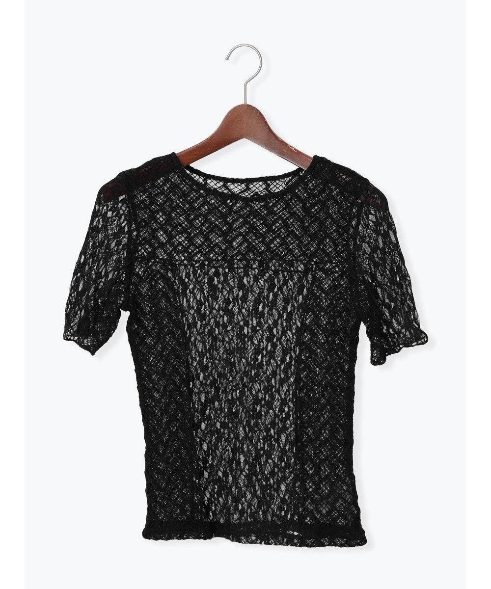 Te chichi パッチワークレース5分袖トップス 