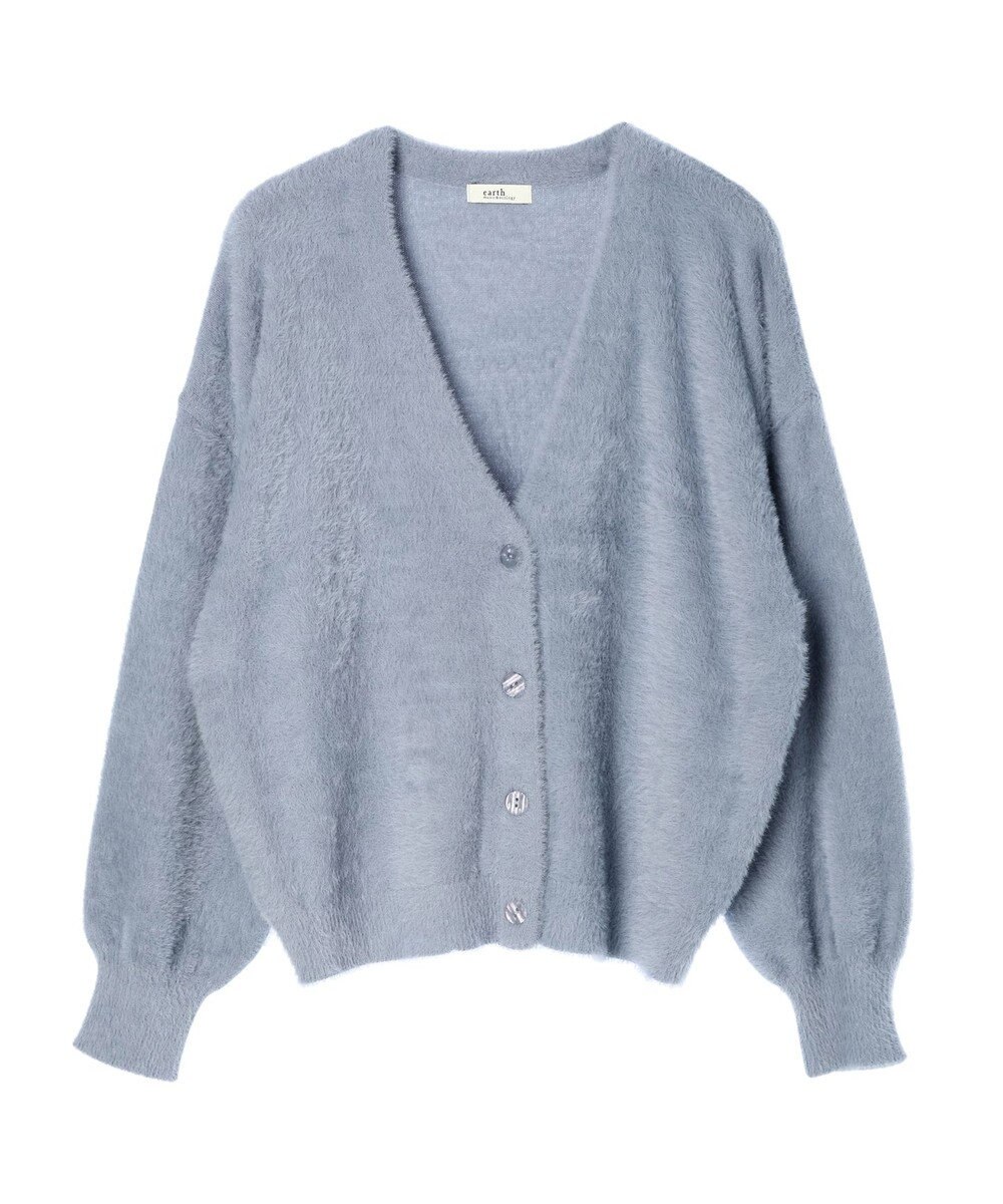 earth music&ecology ミニシャギーＶネックカーディガン 