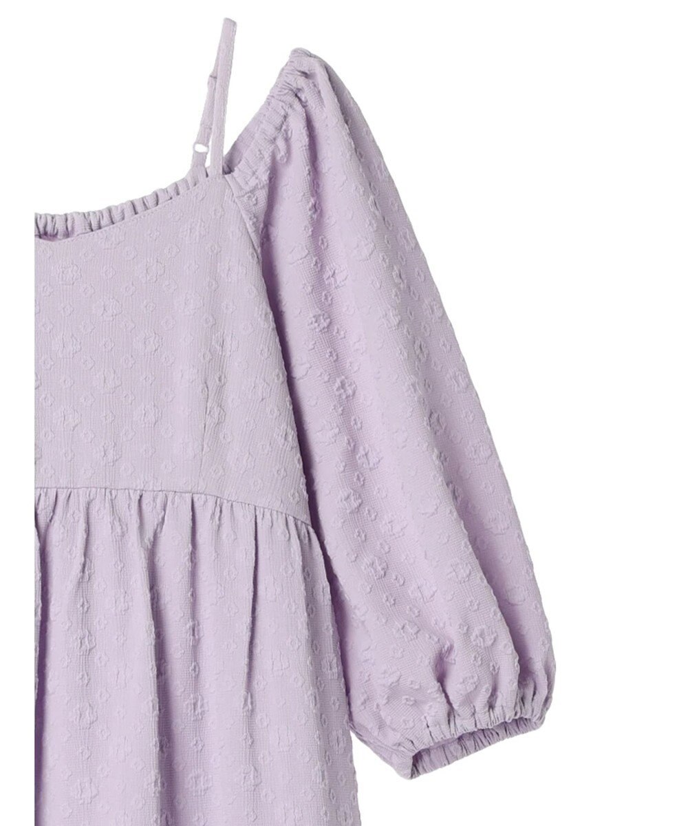 earth music&ecology ２ｗａｙパフスリーブ表面感ワンピース 