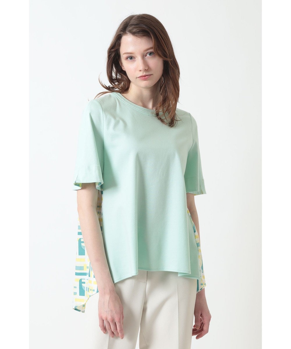 DAKS チェック切替 デザインブラウス 