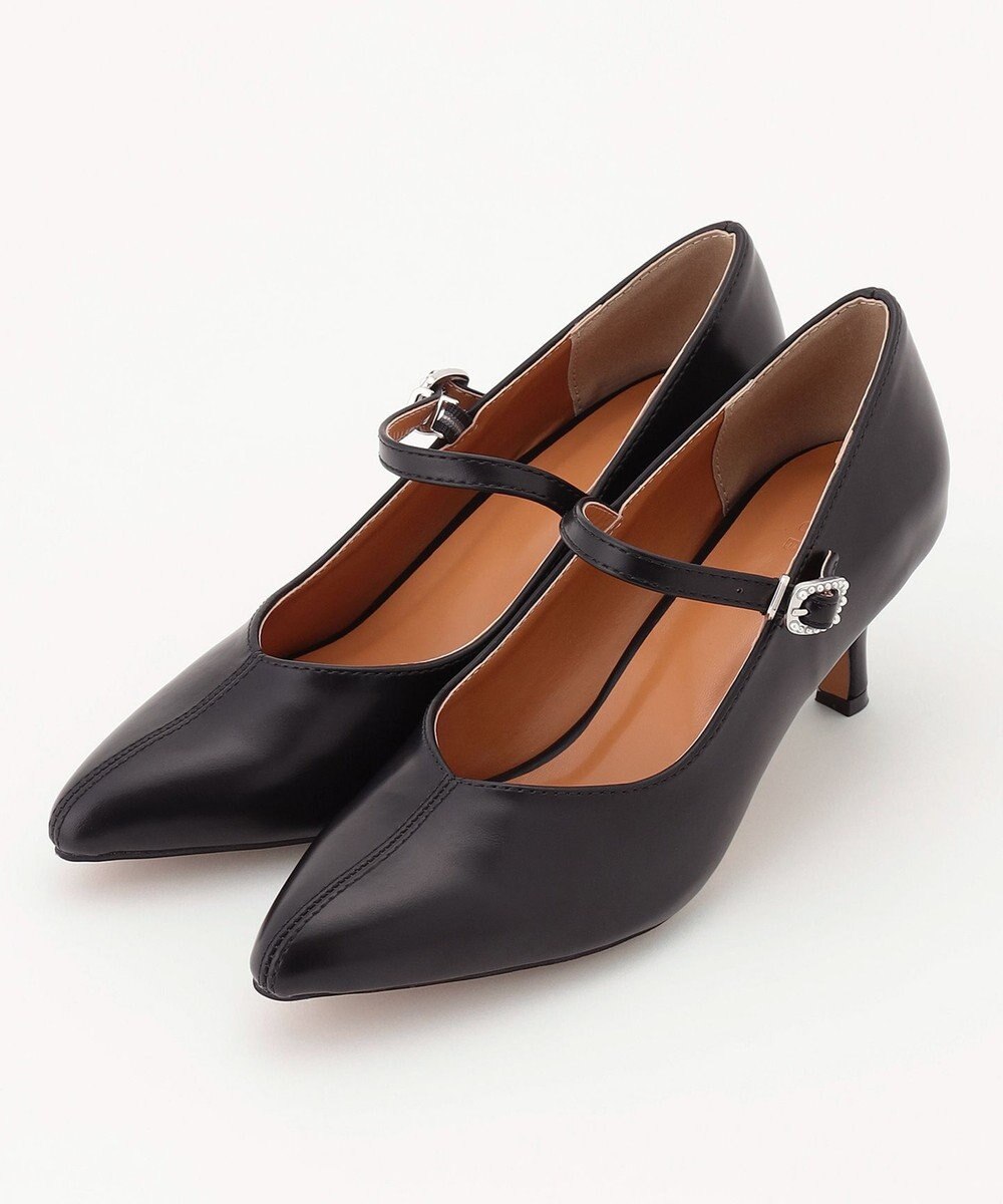 ICB パールバックル ポインテッドパンプス 