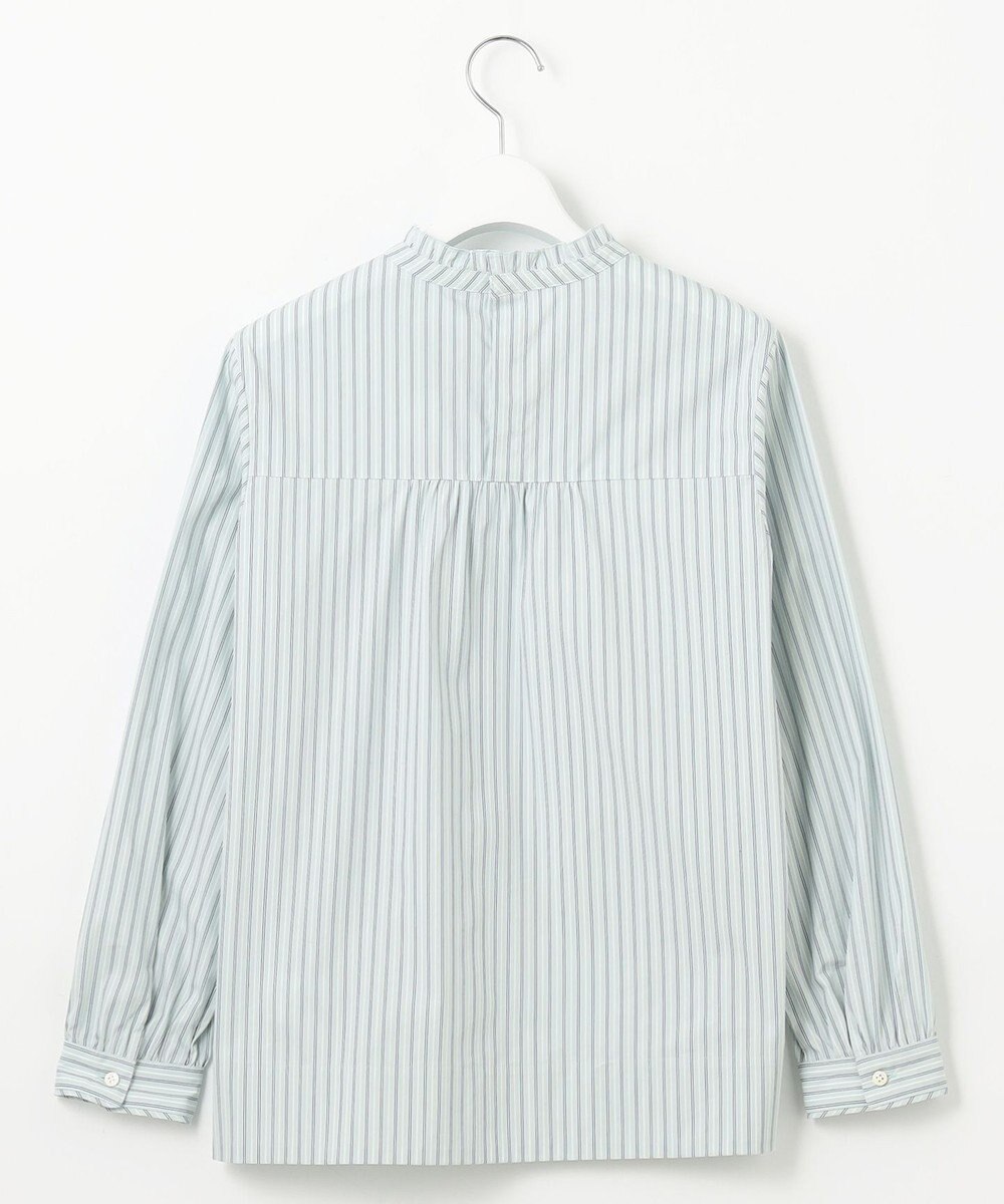 J.PRESS LADIES 【洗える】BEZ VEGA ストライプ フリルネック ブラウス 