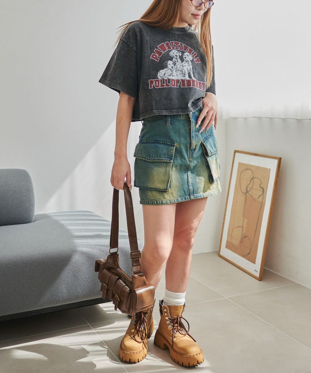 WEGO ヴィンテージウォッシュグラフィックショートT 