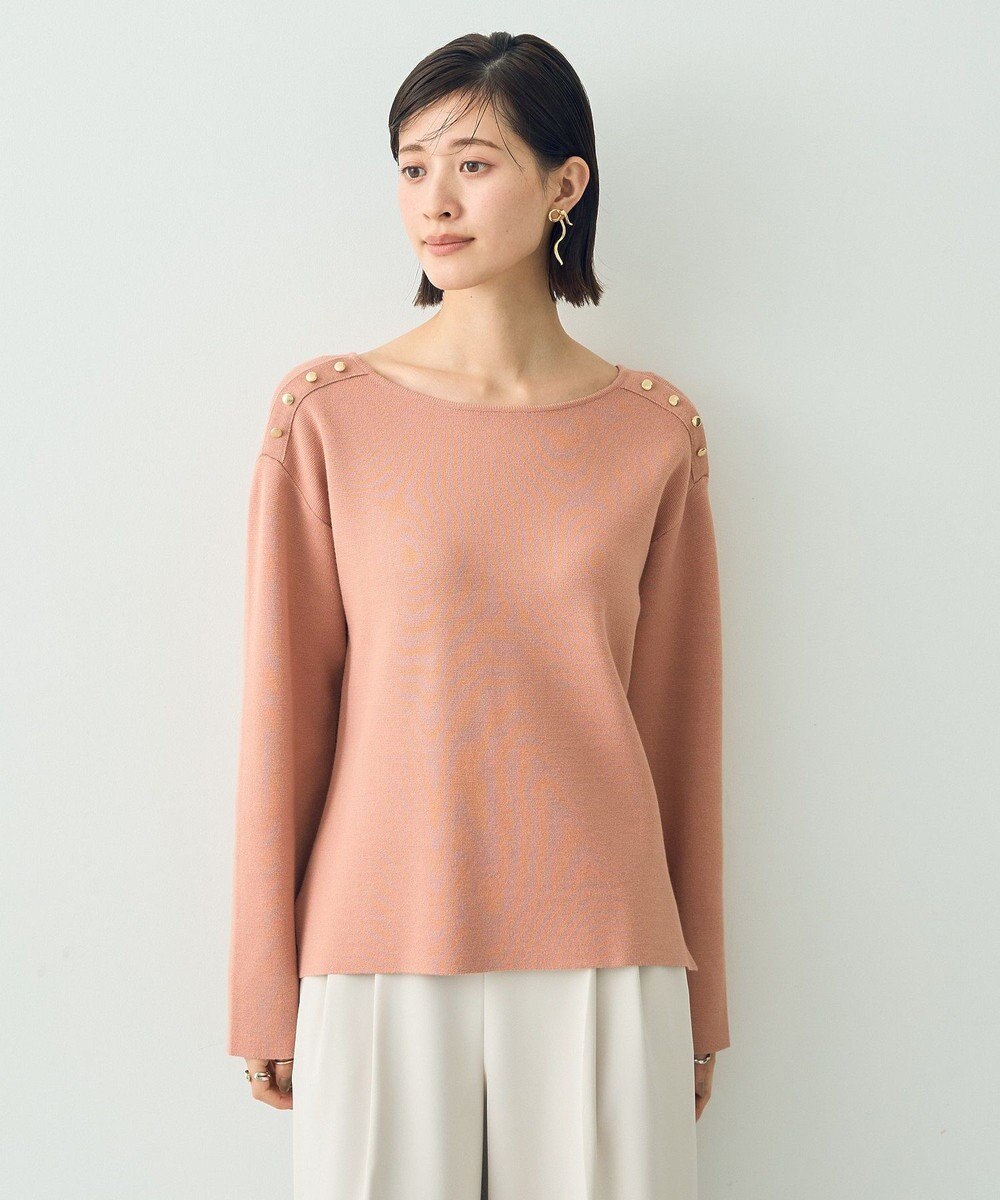 YECCA VECCA ミラノリブ金釦ニット 