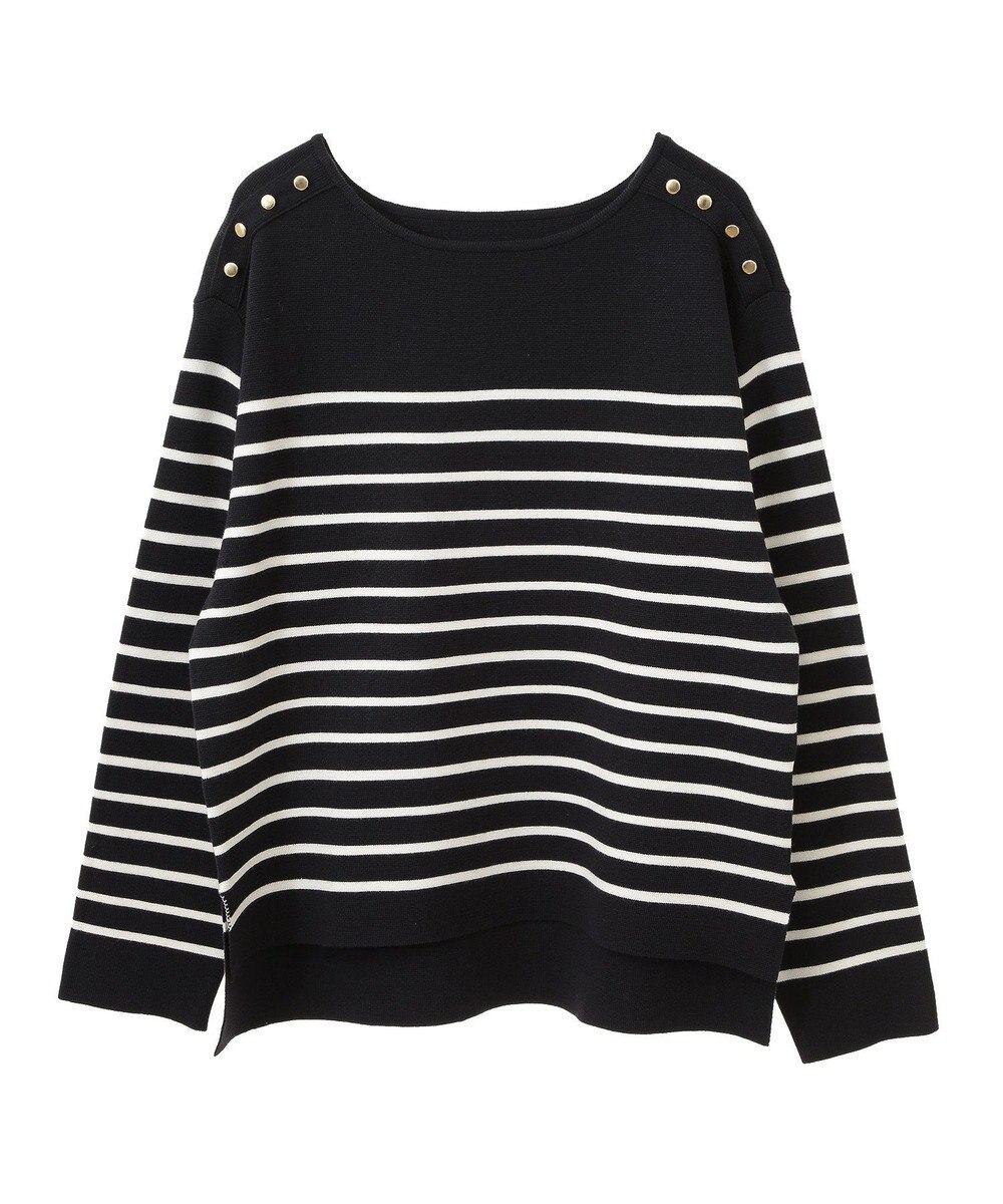 YECCA VECCA ミラノリブ金釦ニット 